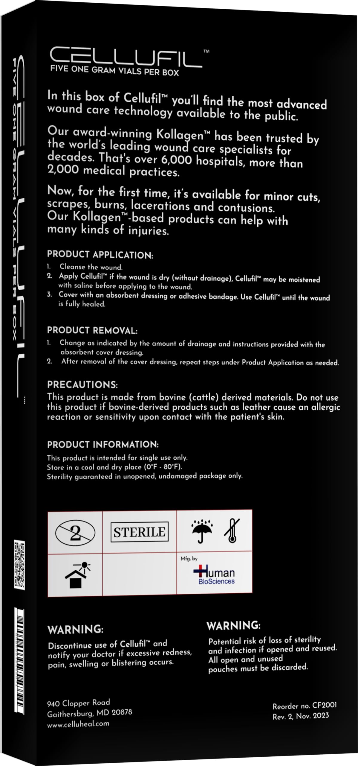 Celluheal box five vials visual emphasizes convenient, ready-to-use collagen supply.