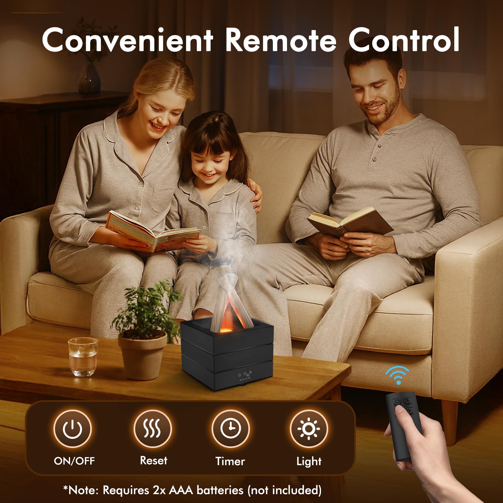 Cemobene diffuser remote control lets you operate from a distance.