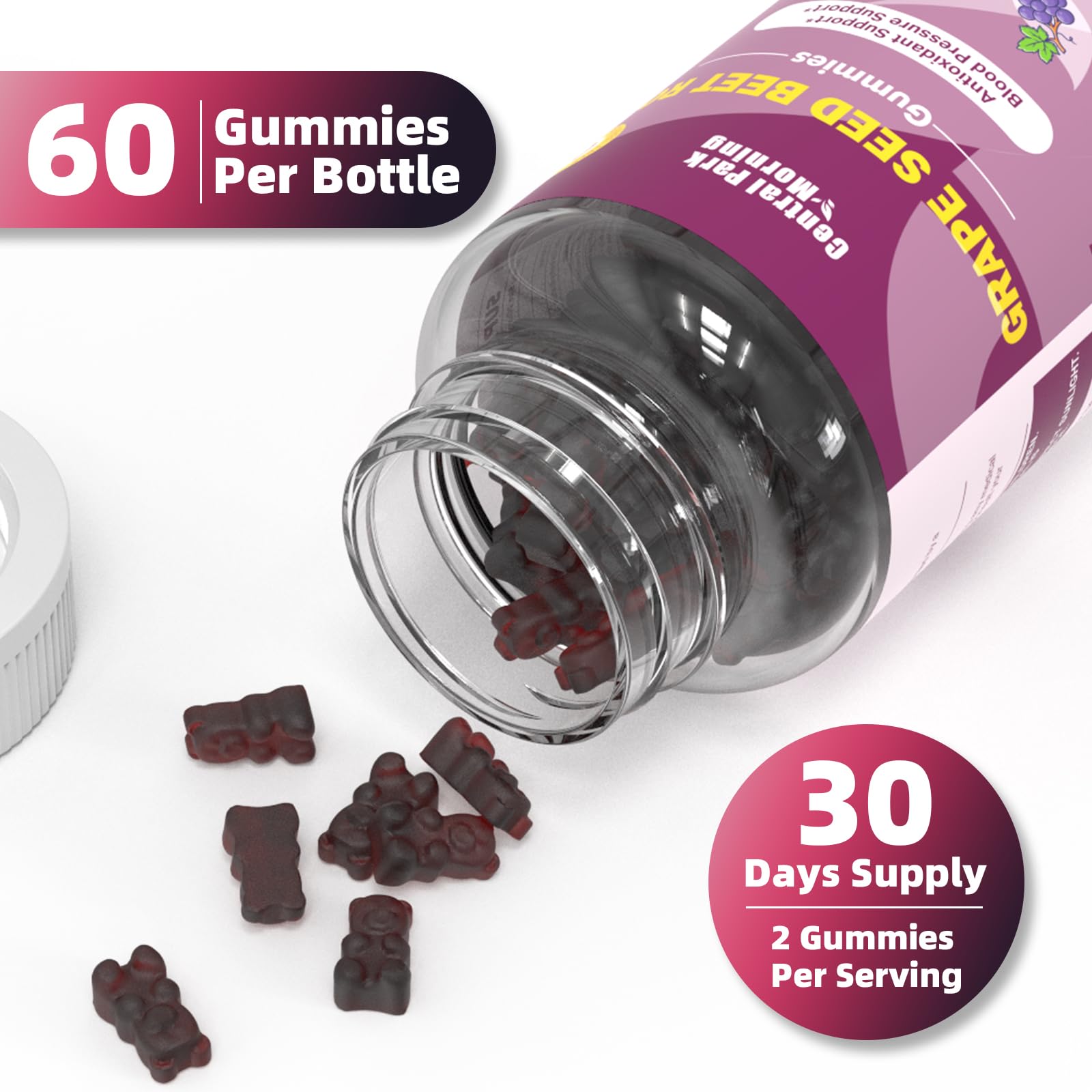 Central Park Morning gummies on-the-go with resealable pouch for daily energy during commutes.