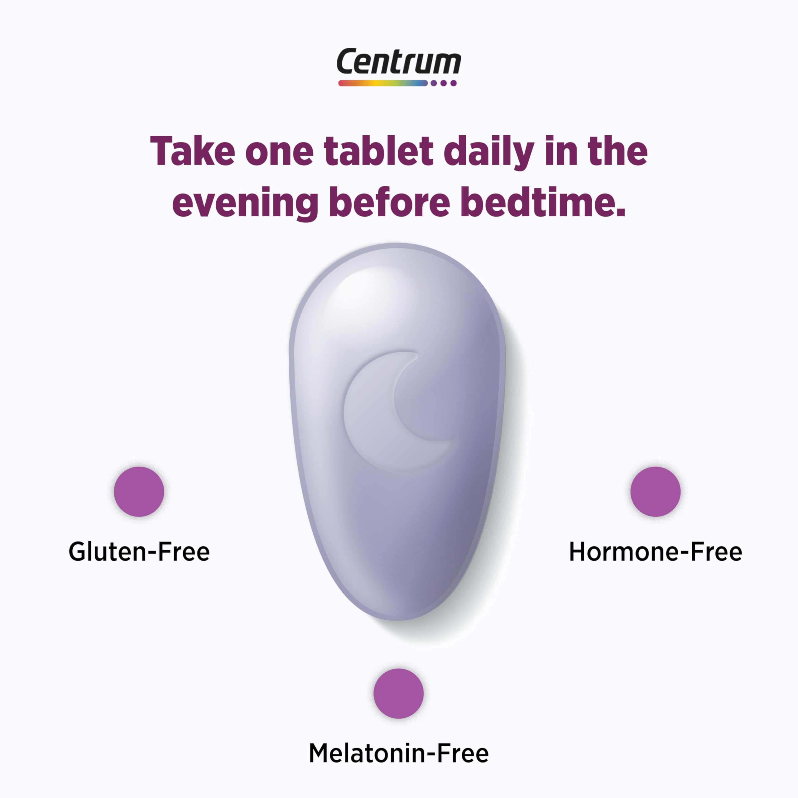 Centrum bottle with label showcasing nighttime sleep support.