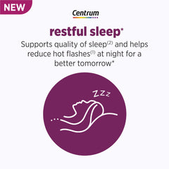 Centrum DailyZz sleep-support blend in bottle suggests improved sleep quality.