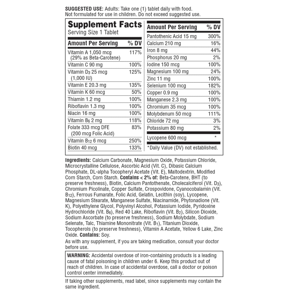 Centrum, fórmula no-OGM y libre de gluten para bienestar diario.
