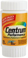 Centrum Performance bottle front showing packaging for daily energy support and immune health.