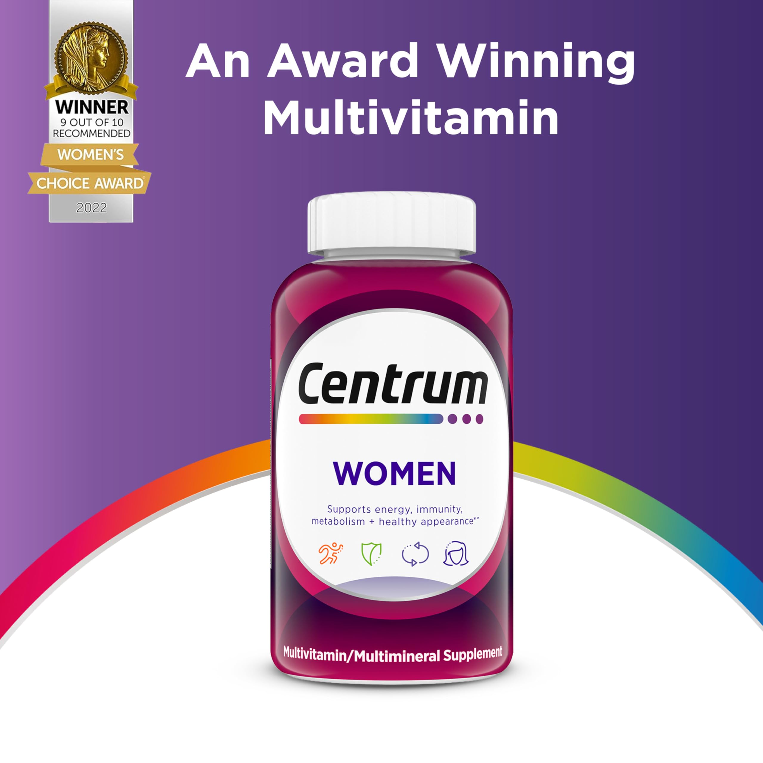 Vitamin D3 focus in Centrum Women multivitamin for bone health support