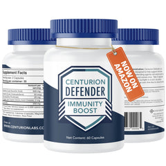 Centurion Labs Defender Immunity Boost bottle provides a convenient 60-cap daily wellness option.
