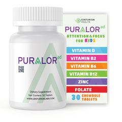 Centurion Puralor AD bottle front for kid-focused cognitive support