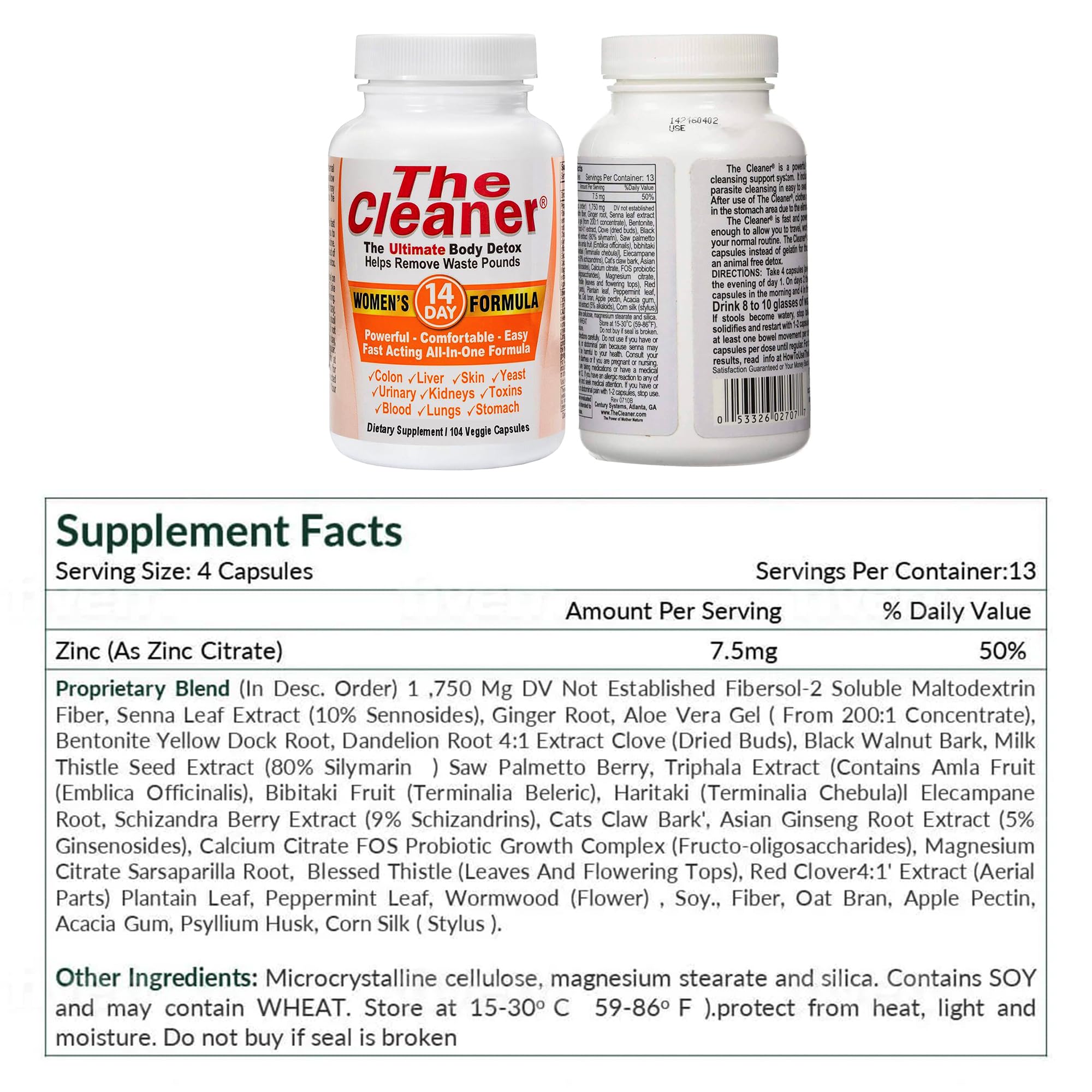 Century Systems The Cleaner Detox travel-ready packaging indicates on-the-go cleansing