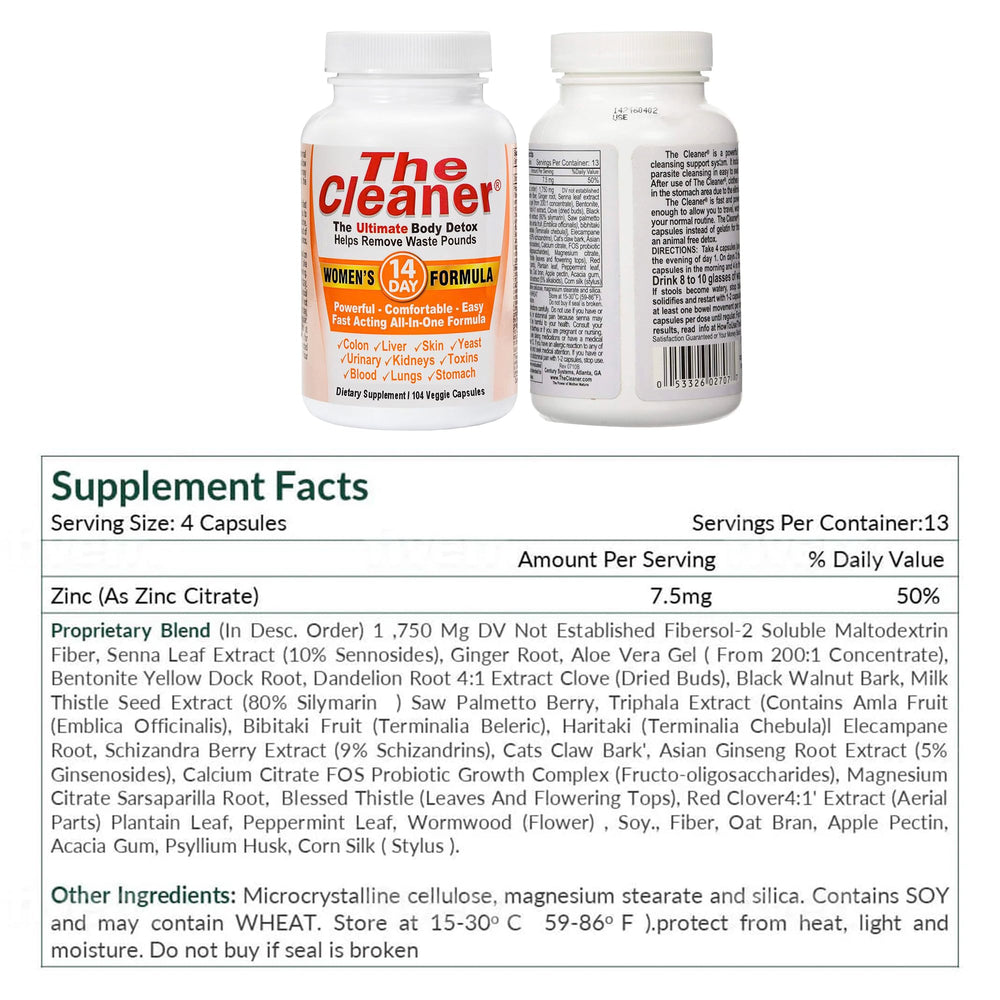 Century Systems The Cleaner Detox travel-ready packaging indicates on-the-go cleansing
