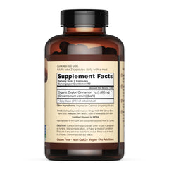 Ceylon Cinnamon Shop capsules pouring into a spoon for easy daily dosing.