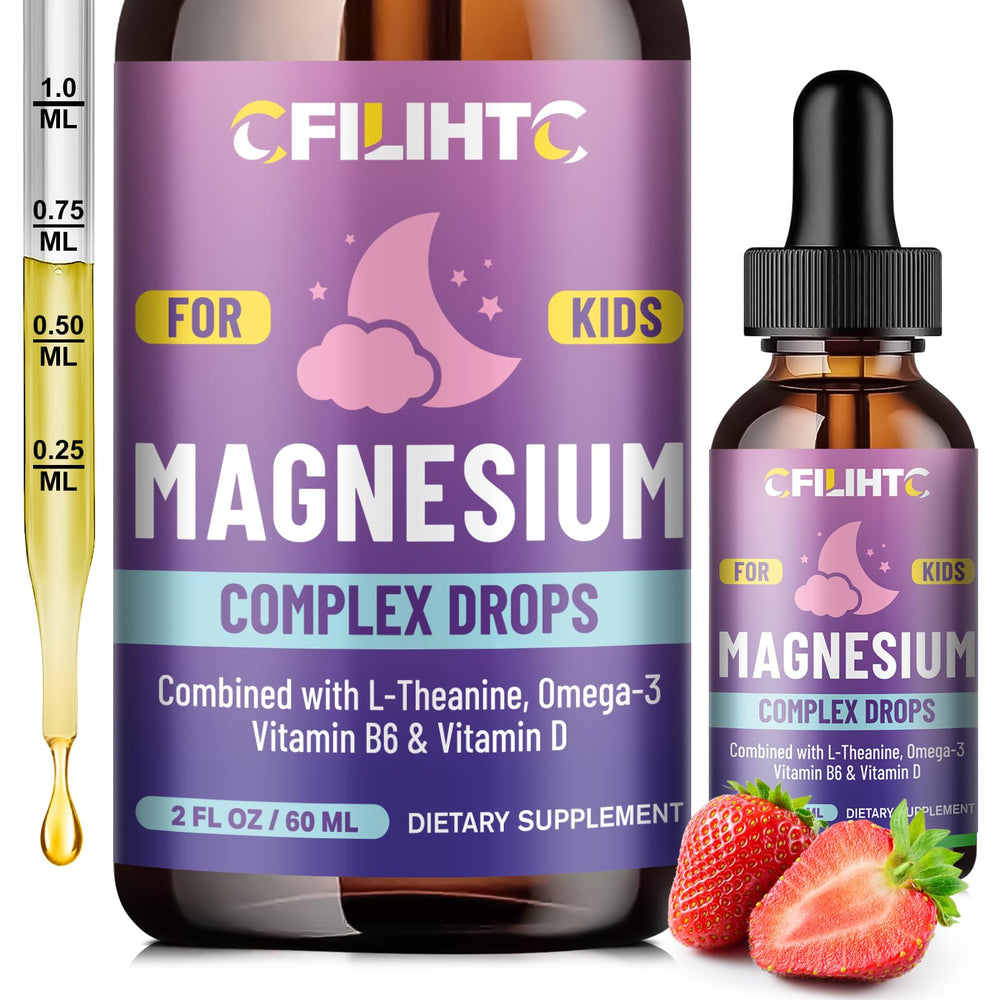 CFILIHTC Kids Magnesium Liquid Drops bottle pour for easy dosing and calm