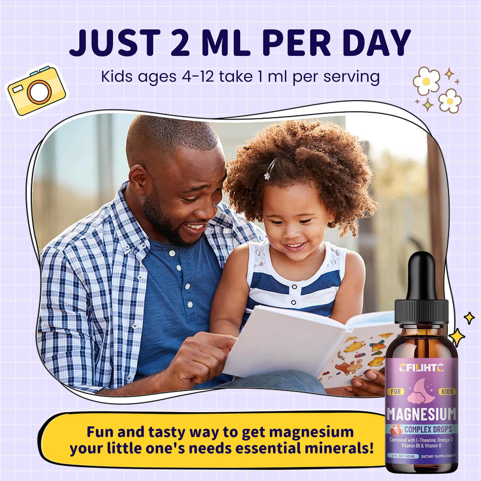 CFILIHTC Kids Magnesium Liquid Drops measurement guide ensures accurate dosing