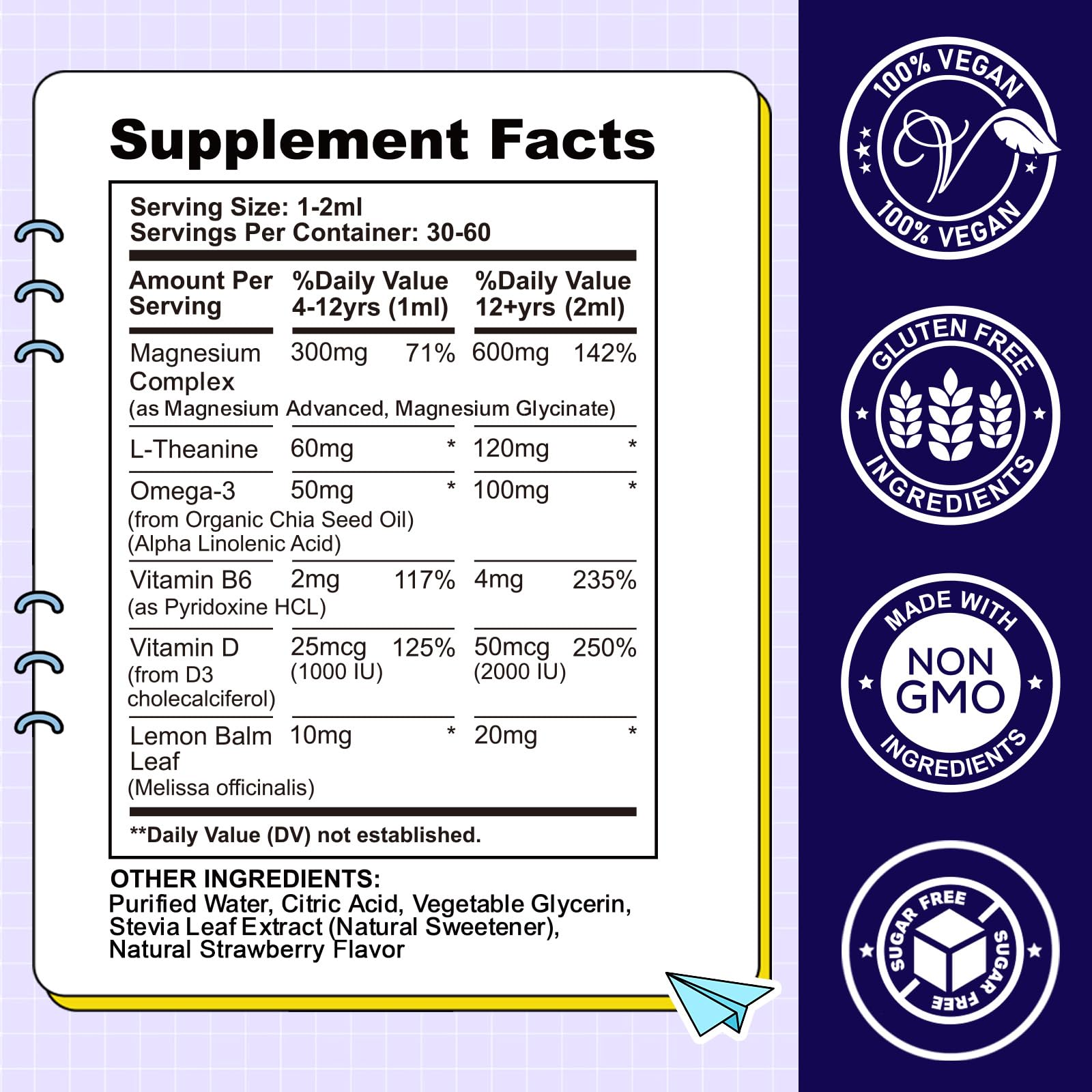 CFILIHTC Kids Magnesium Liquid Drops Omega-3 and vitamins icon highlight brain support