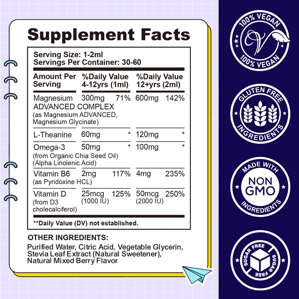 CFILIHTC Kids Magnesium Liquid in berry flavor ready to mix