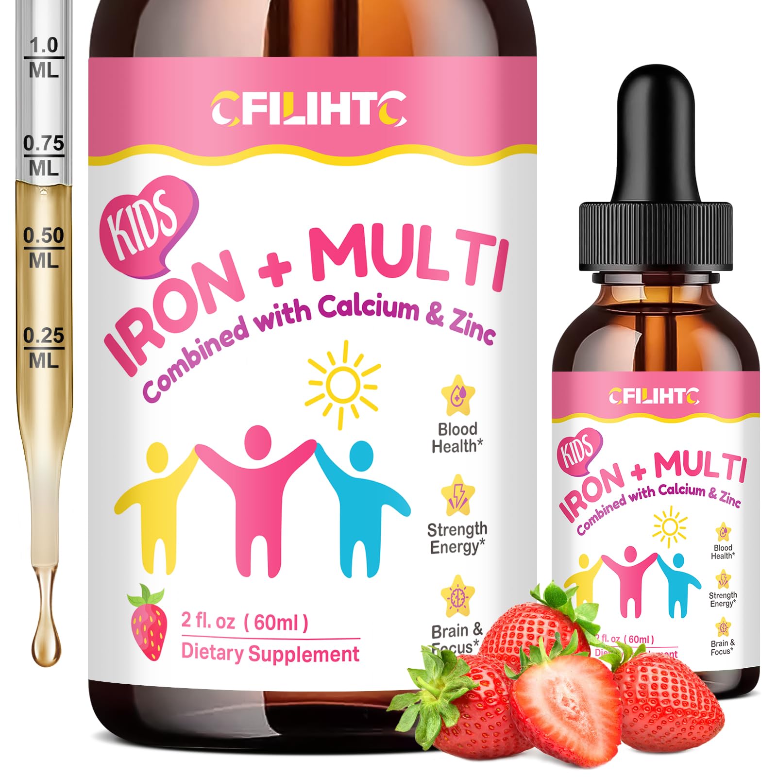 CFILIHTC liquid iron drops bottle for easy daily use by families.