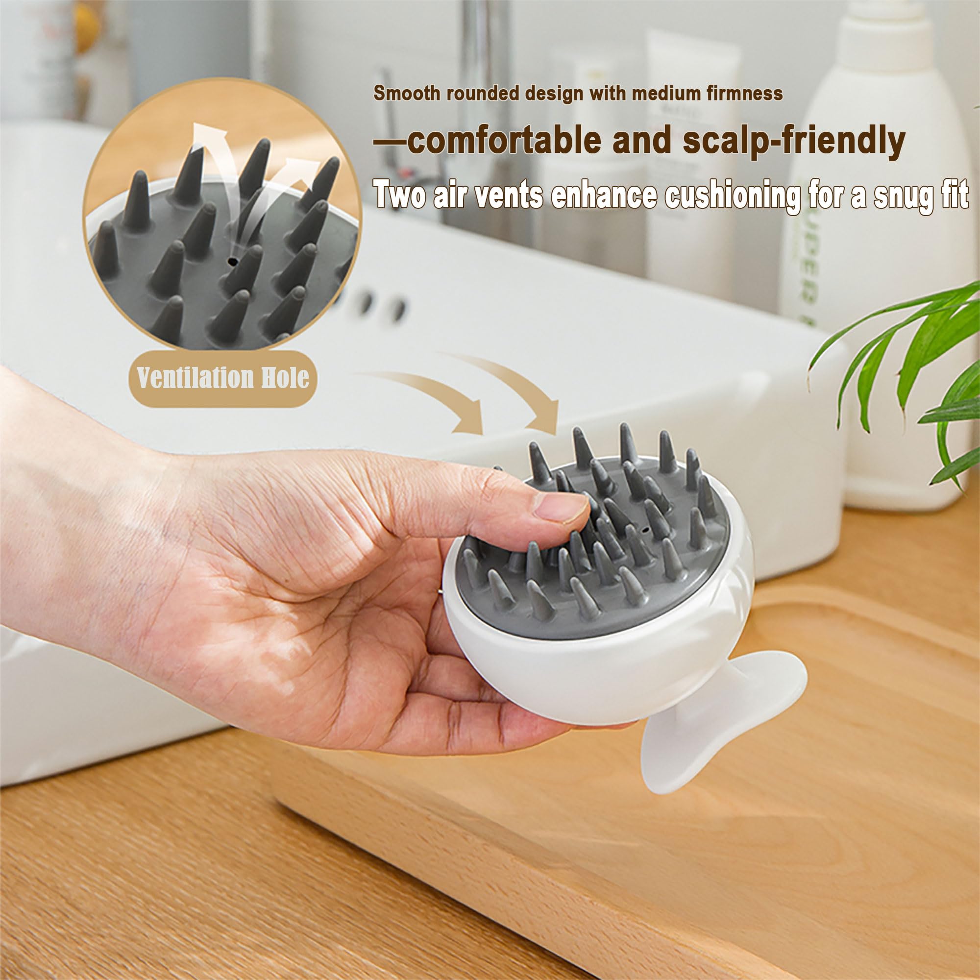 CGHCEAI shampoo brush detachable design for easy cleaning and hygienic use.