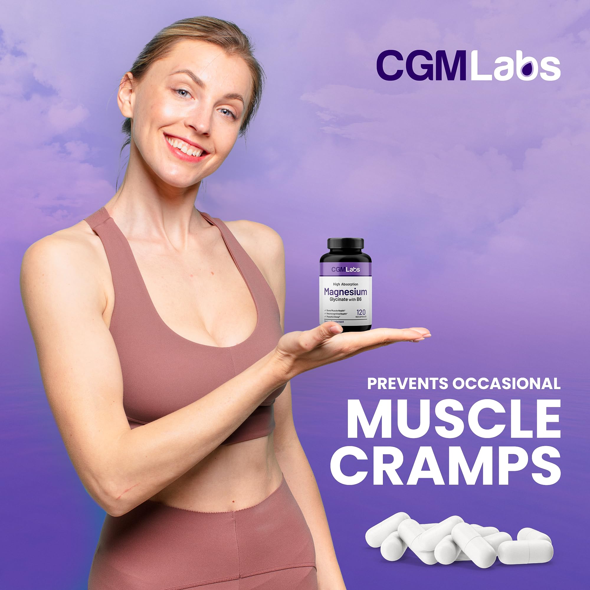 CGMLABS magnesium glycinate bottle pour shows convenient daily use