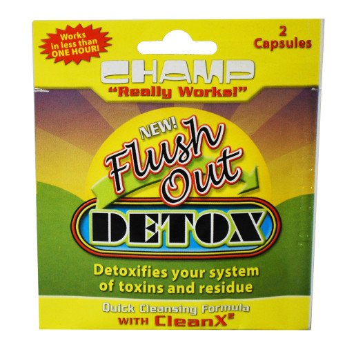 CHAMP Flush Out Detox capsules bottle, unflavored formula for routine cleansing support.