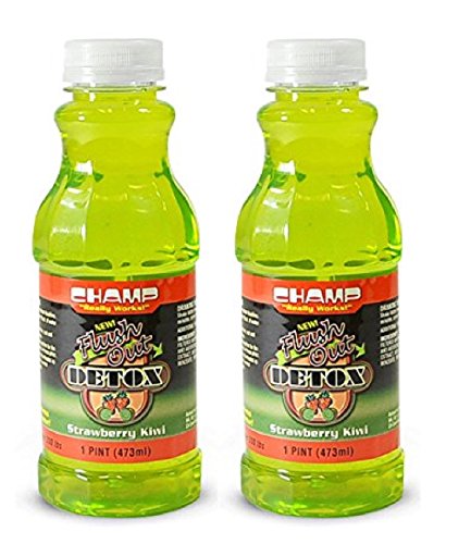 Champs Flush Out Detox Drink Strawberry Kiwi bottle for refreshing hydration.