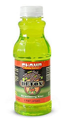 Champs Flush Out Detox Drink Strawberry Kiwi label close-up highlighting the 2-pack value.