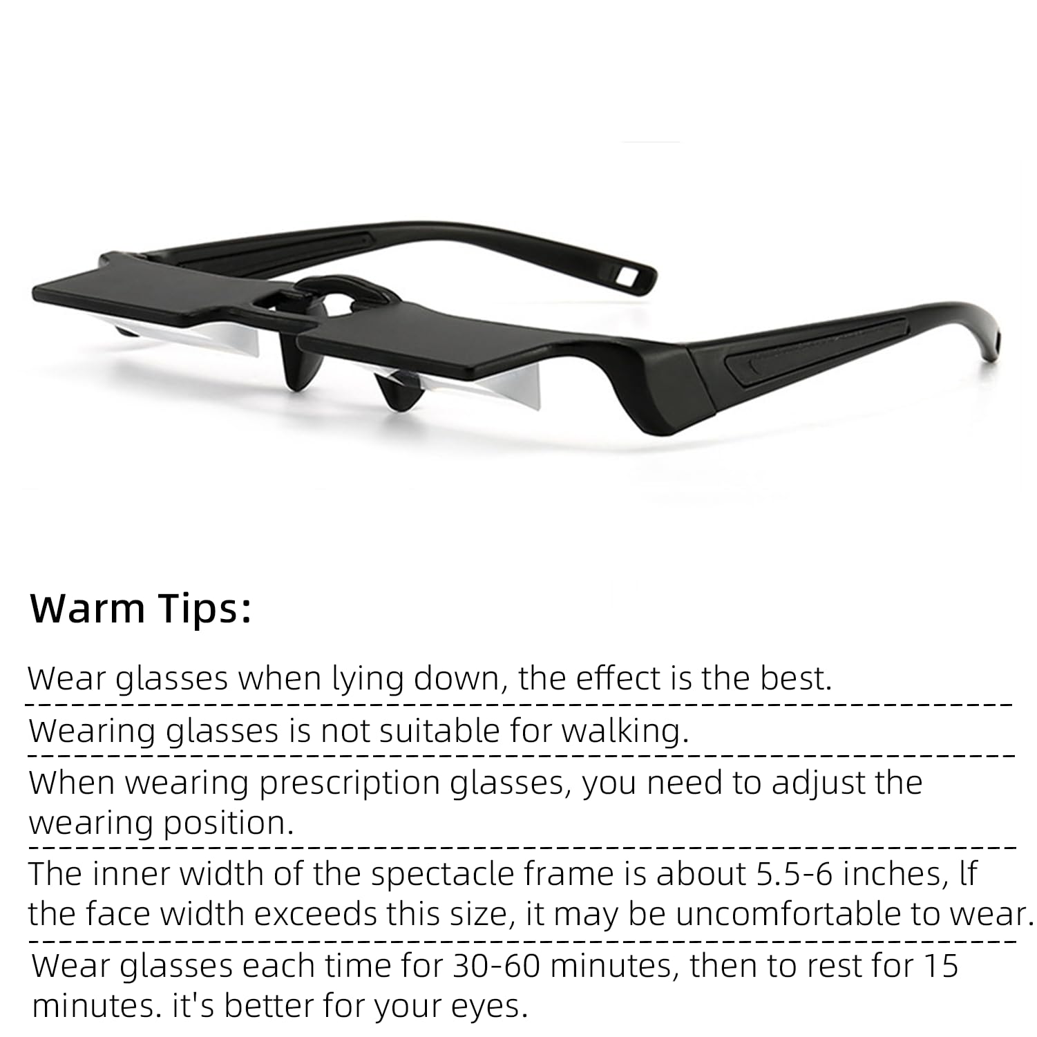Easy-to-wear CHANGAR Prism Glasses designed for extended resting sessions.