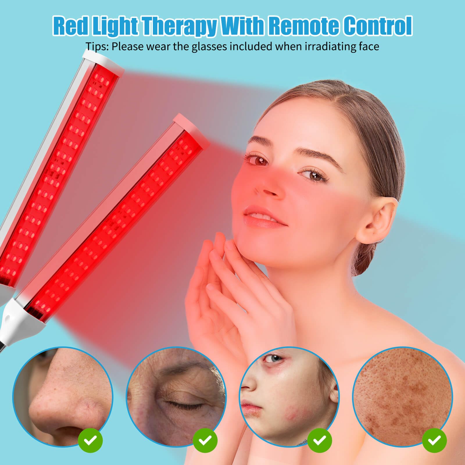 660nm red light plus 850nm and 940nm infrared wavelengths for sessions.