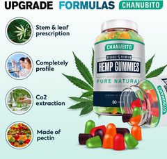 CHANUBITO hemp gummies pour showing convenient daily serving.