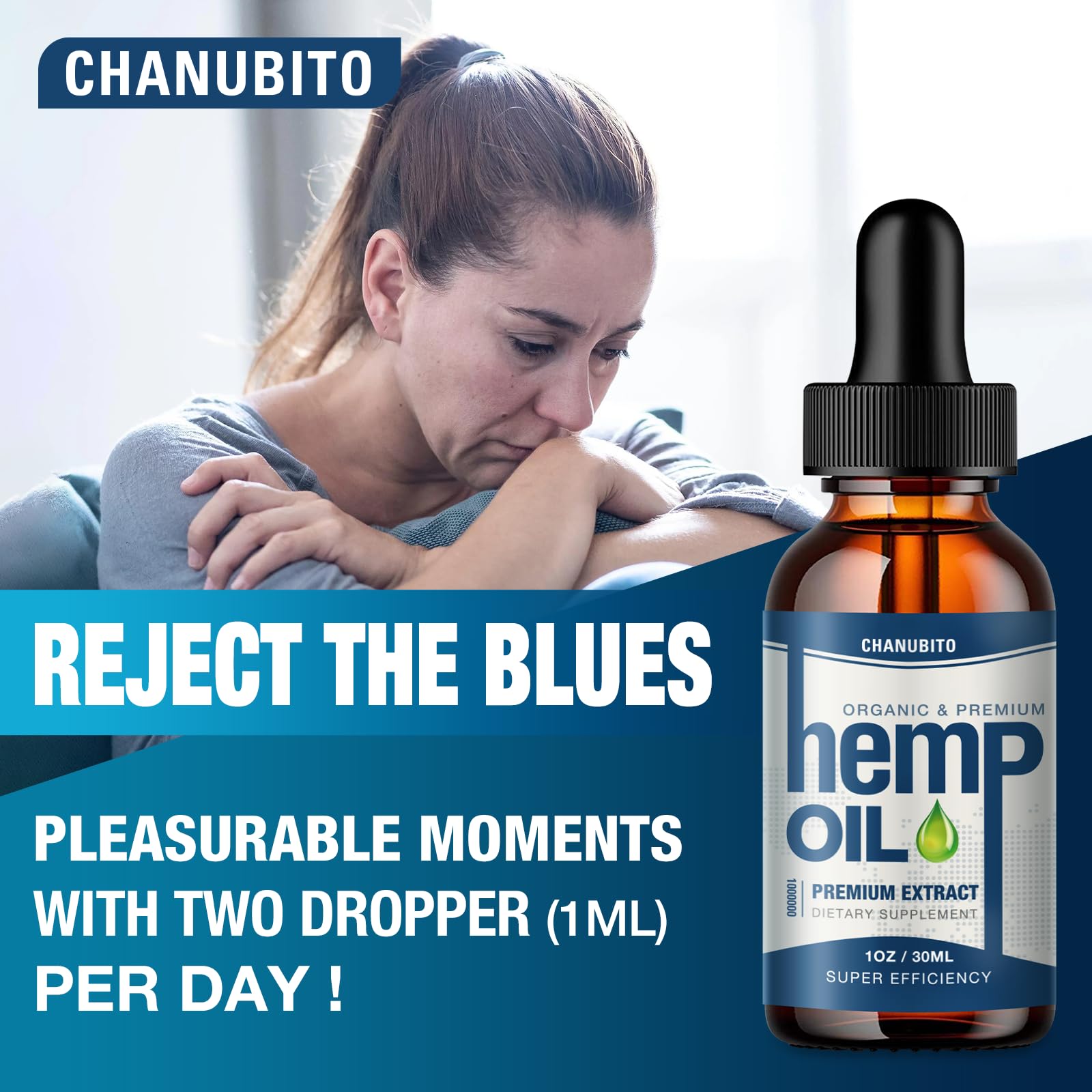 CHANUBITO hemp oil Colorado-sourced ingredients label highlights purity.