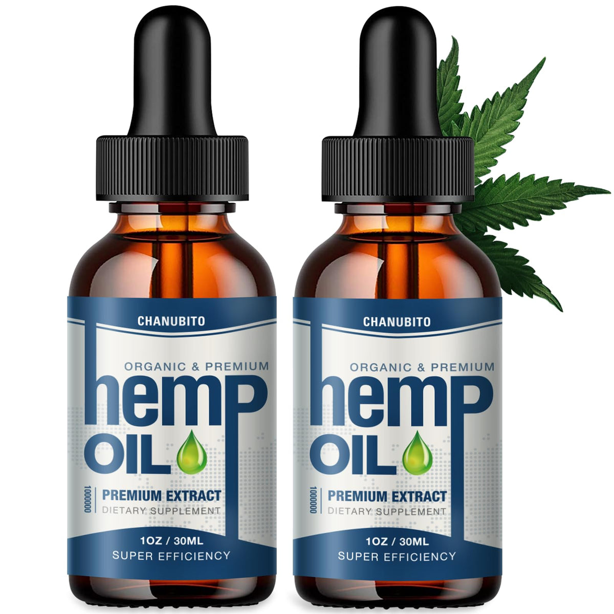 CHANUBITO hemp oil organic high potency bottle for daily mood support.