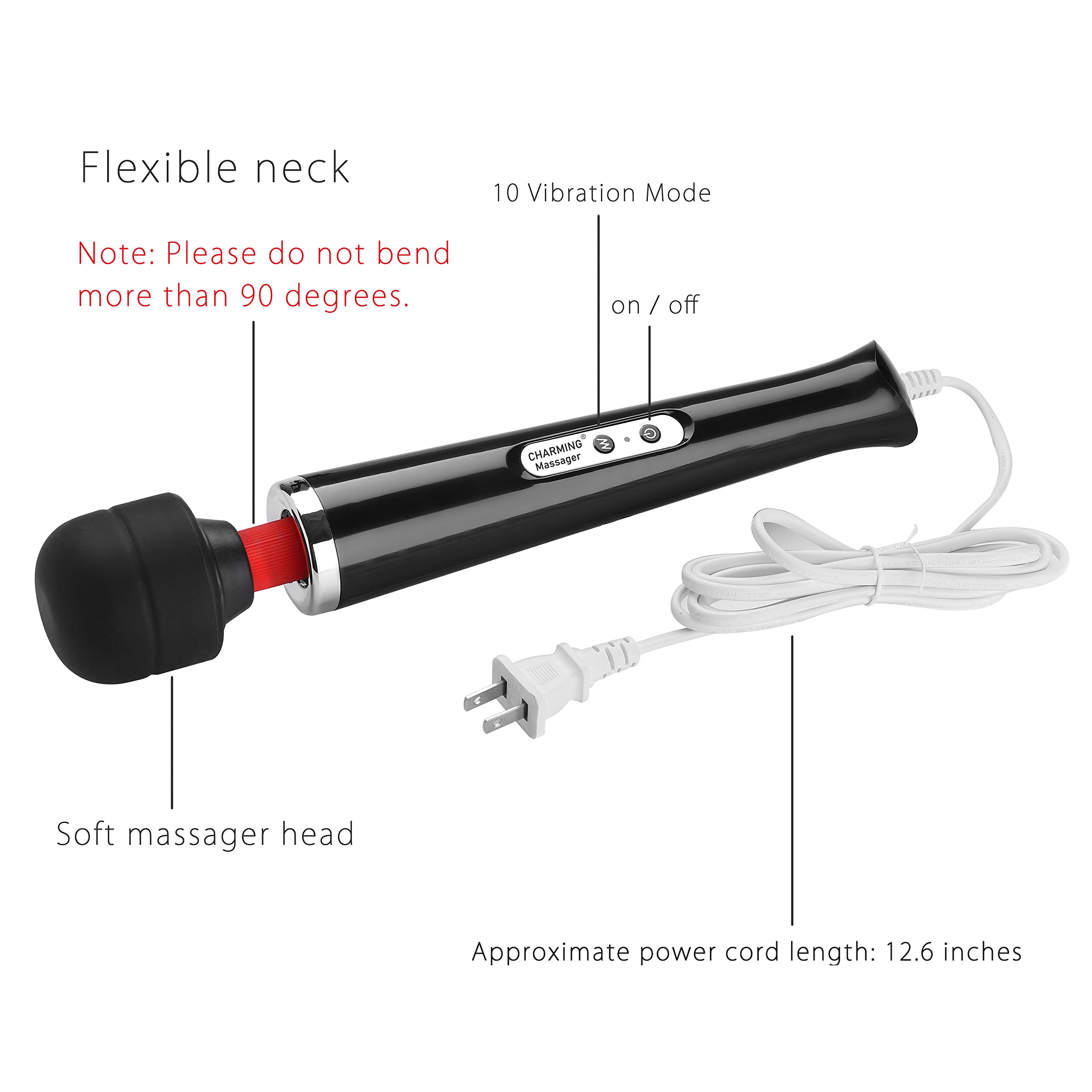 CHARMING massager soft head is easy to detach for cleaning and maintenance.