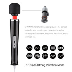 CHARMING massager with removable soft head for gentle sessions and easy cleaning.