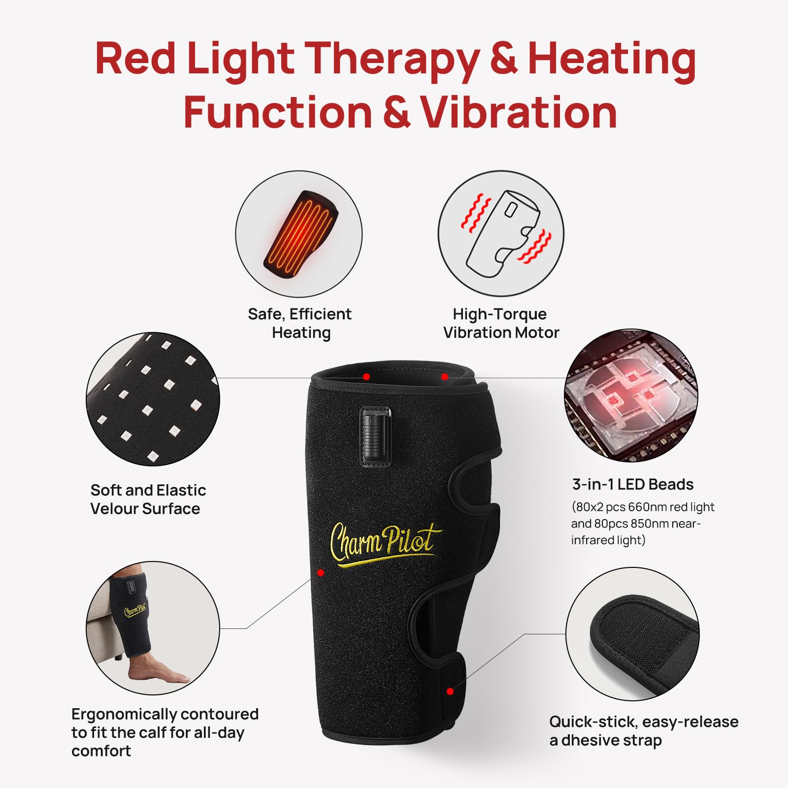 Charmpilot 3 level heating indicator highlighting soothing warmth options.