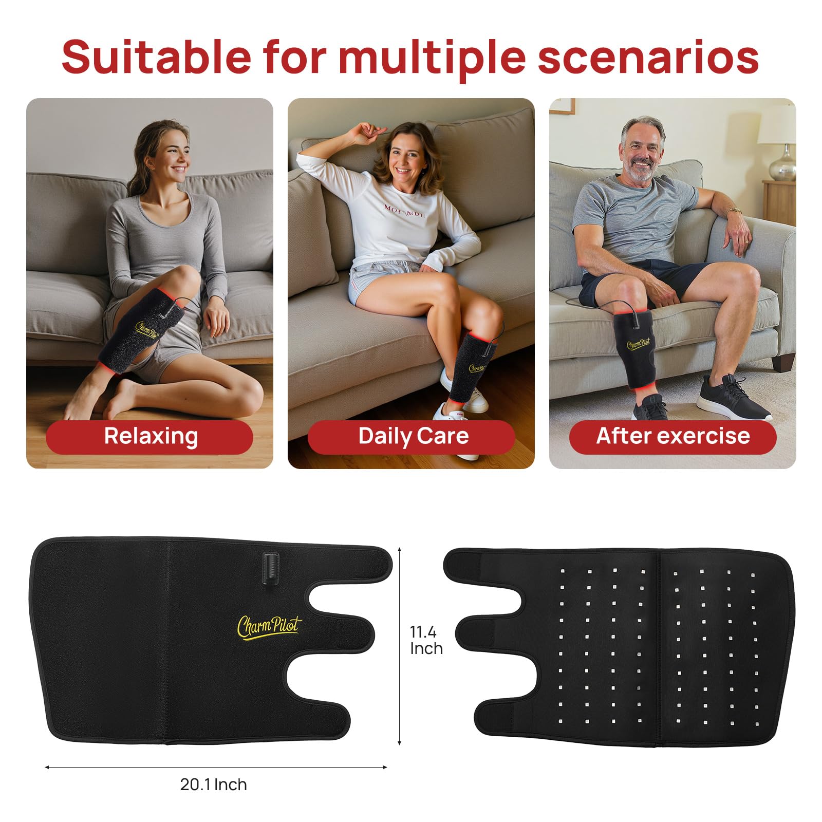 Charmpilot portable leg wellness device ideal for home, office, or travel.