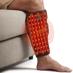 Charmpilot red light therapy pad calf closeup for soothing leg relaxation.