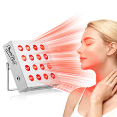 Charmpilot red light therapy panel body on wall provides even coverage for relief sessions.