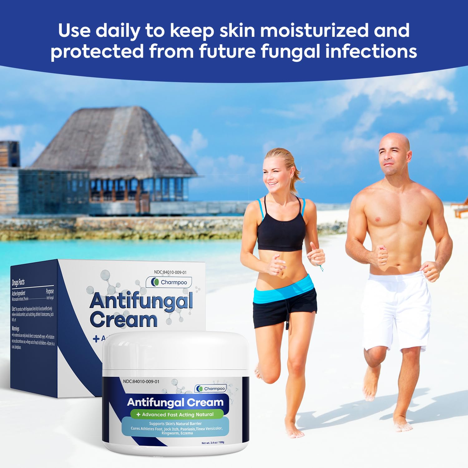 Charmpoo antifungal cream ingredients label highlights active formula