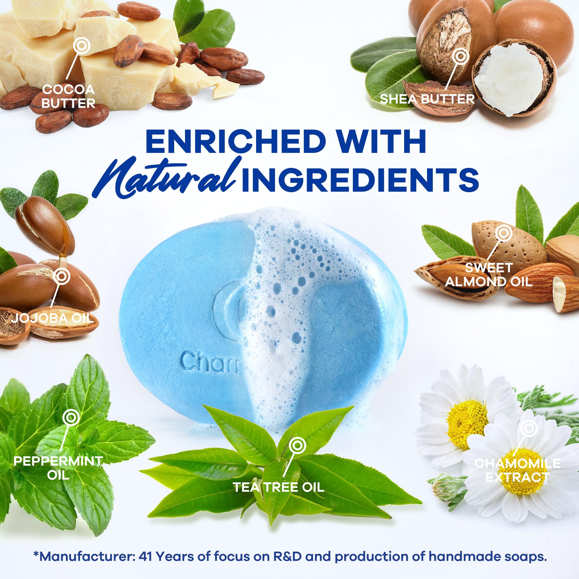 CHARMPOO soap peppermint citrus aroma bar provides a refreshing cleanse