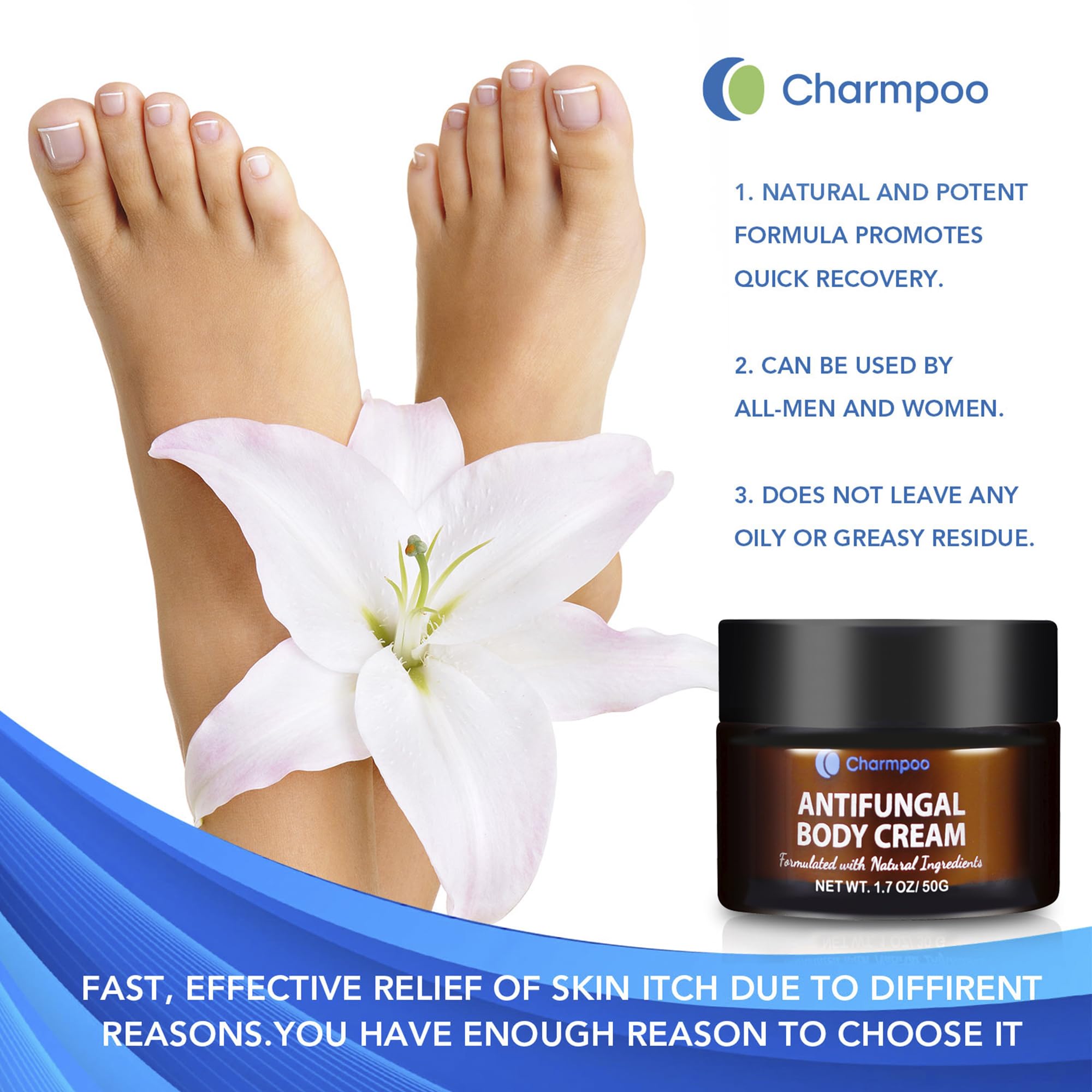 CHARMPOO face and body safe cream application demonstrating versatile use