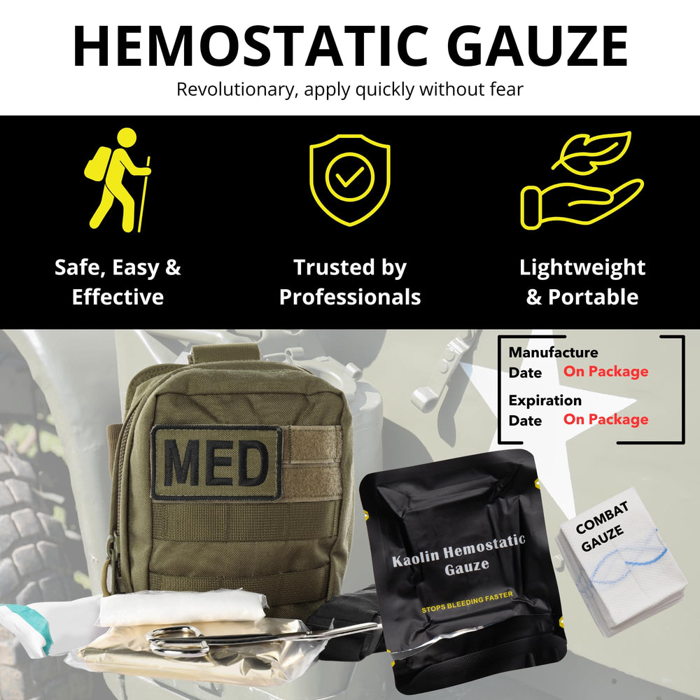 Charter Tactical Kaolin Gauze supports quick clotting during emergency wound management.