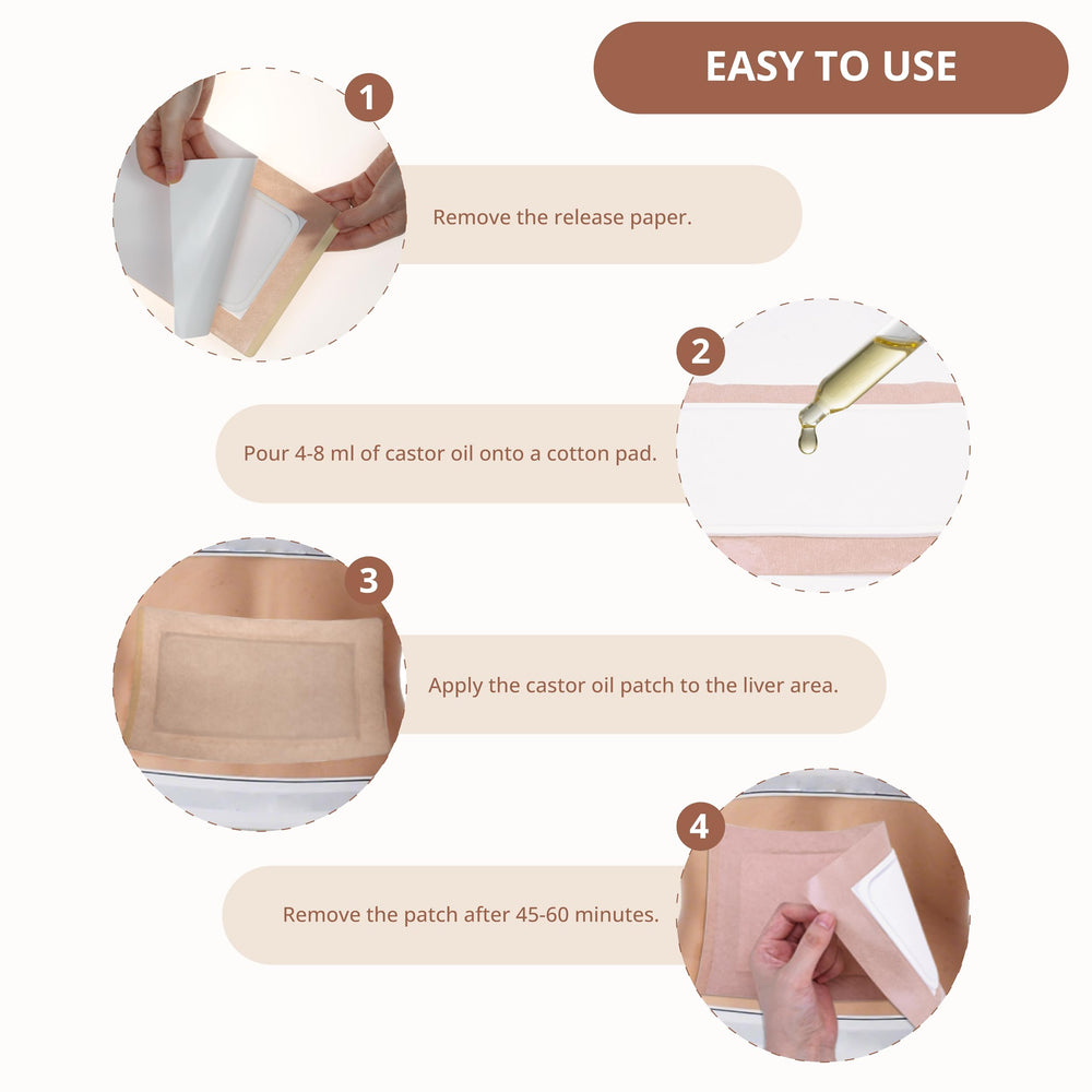 CHAVELLY Castor Oil Pack Wraps travel-ready patches for on-the-go care.