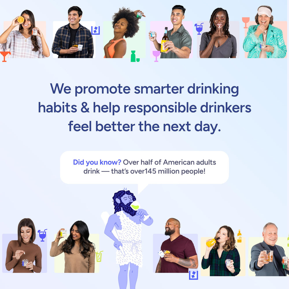 Cheers Restore capsules being poured, portable post-drinking option
