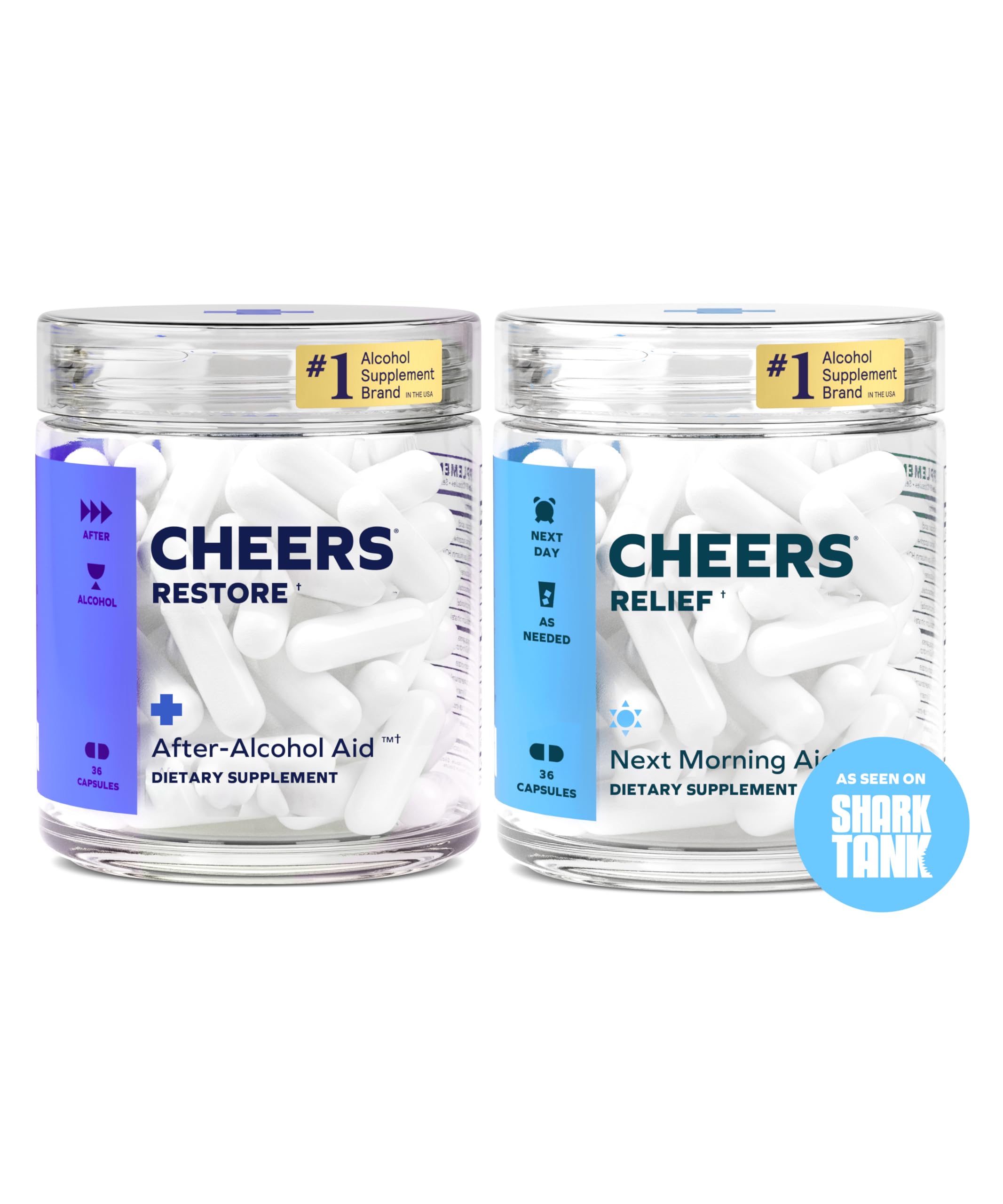 Cheers R&R bottle-front for after-drinking support and morning comfort