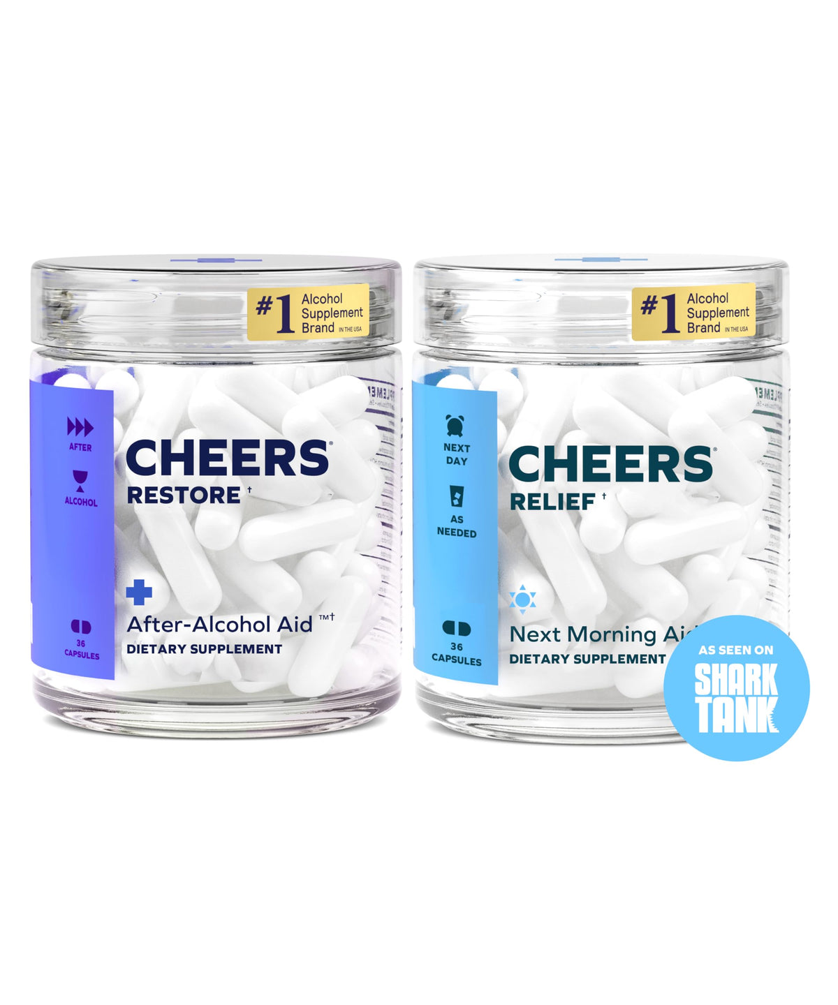 Cheers R&R bottle-front for after-drinking support and morning comfort