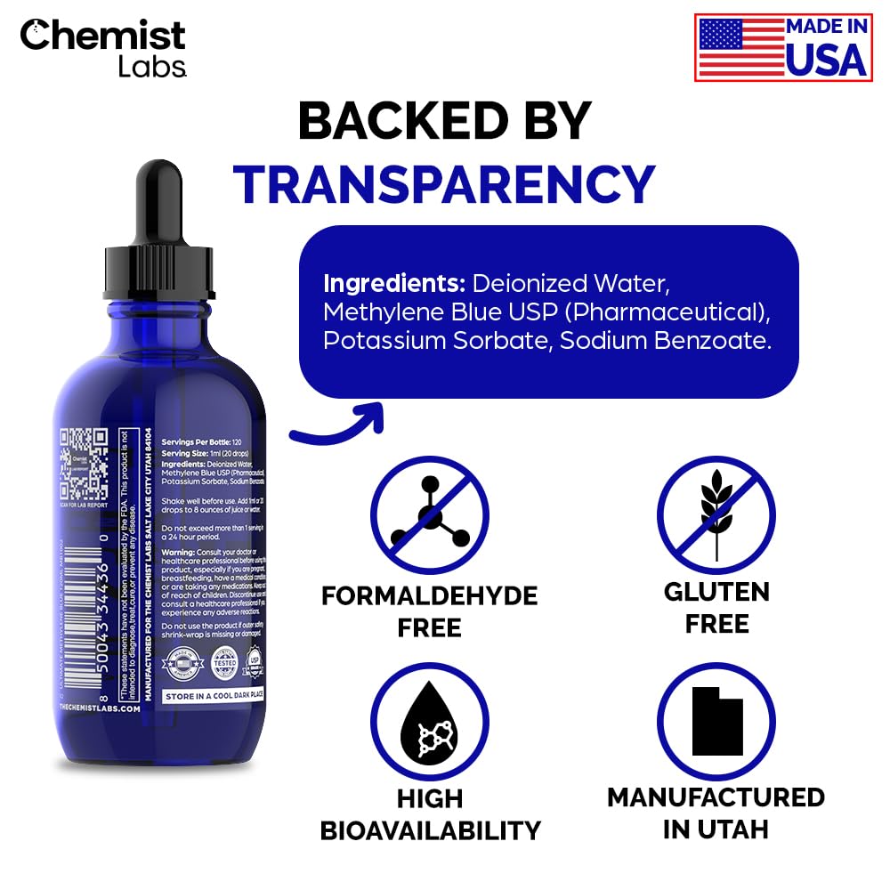 Chemist Labs 120 servings bottle shows calibrated daily dosage.