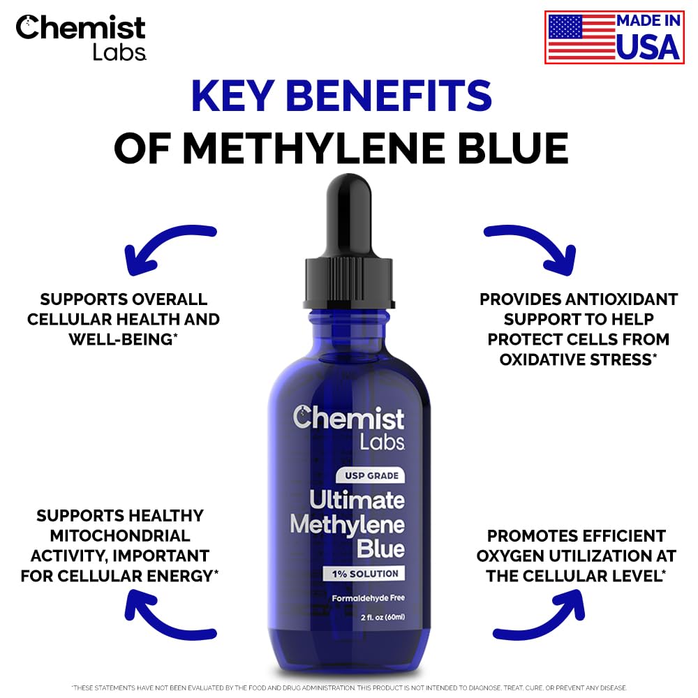 Chemist Labs Methylene Blue 2oz bottle in compact packaging