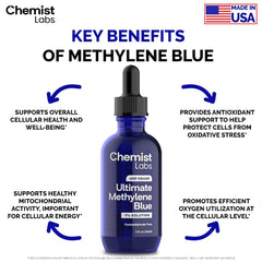 Chemist Labs Methylene Blue 2oz bottle in compact packaging