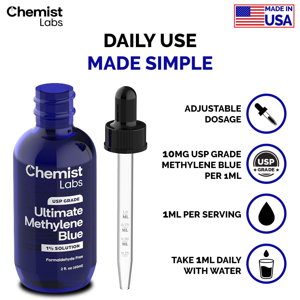 Chemist Labs Methylene Blue third-party testing stamp for purity