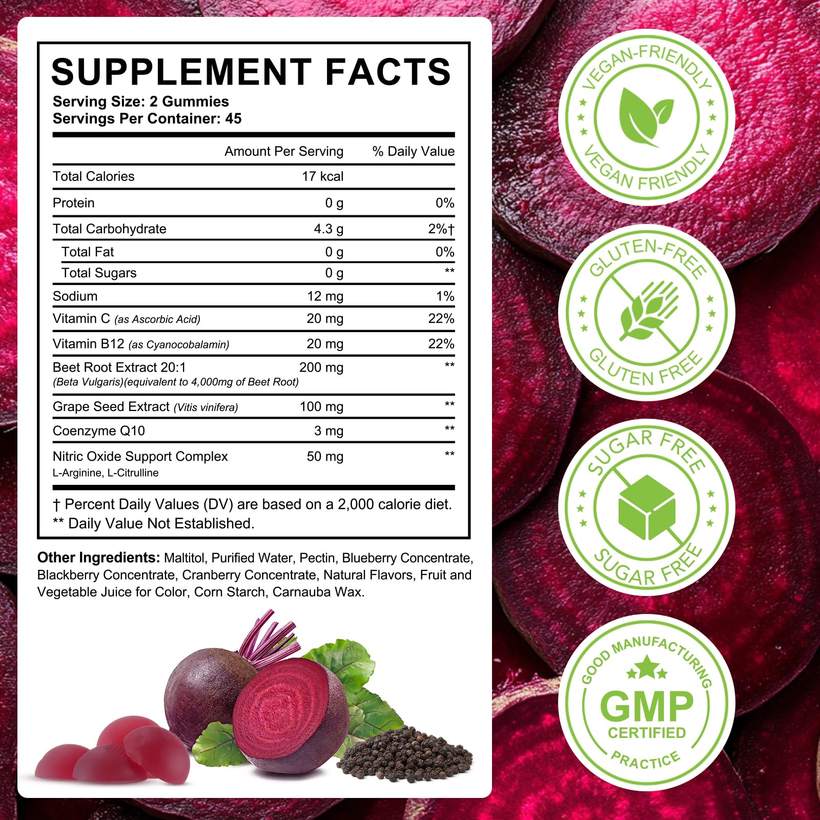 chenyayun beet root gummies vitamin c and b12 support daily wellness