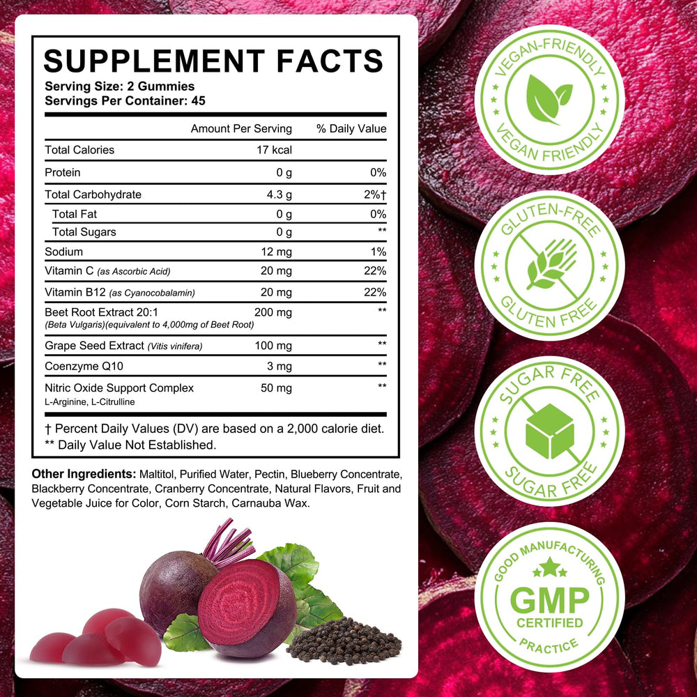 chenyayun beet root gummies vitamin c and b12 support daily wellness