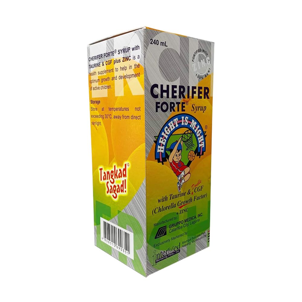 Cherifer Forte Syrup Zinc ingredient emphasis for immune and growth support