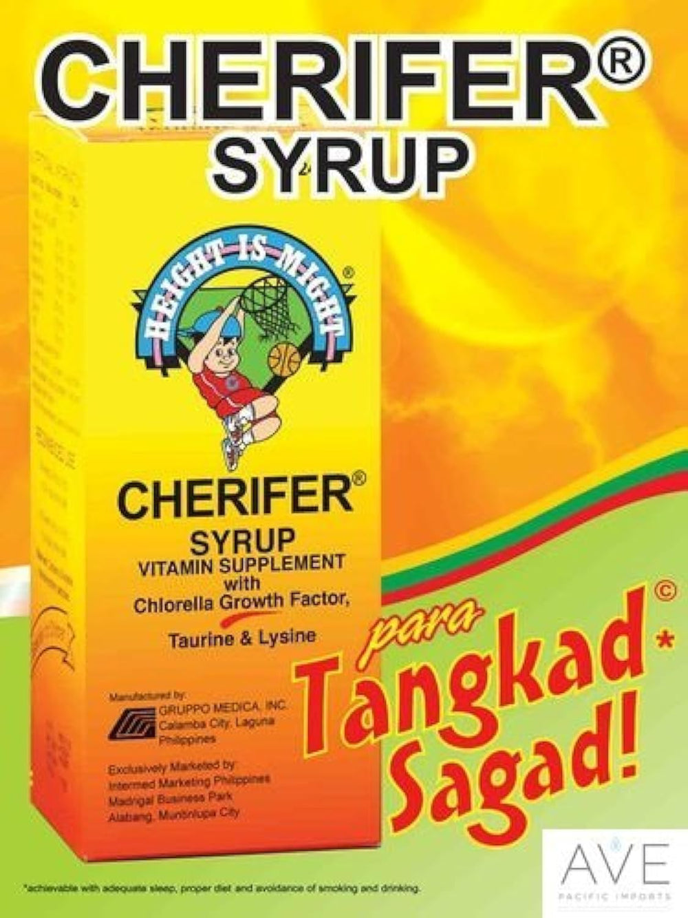 Cherifer syrup bottle pouring for active kids and growth potential